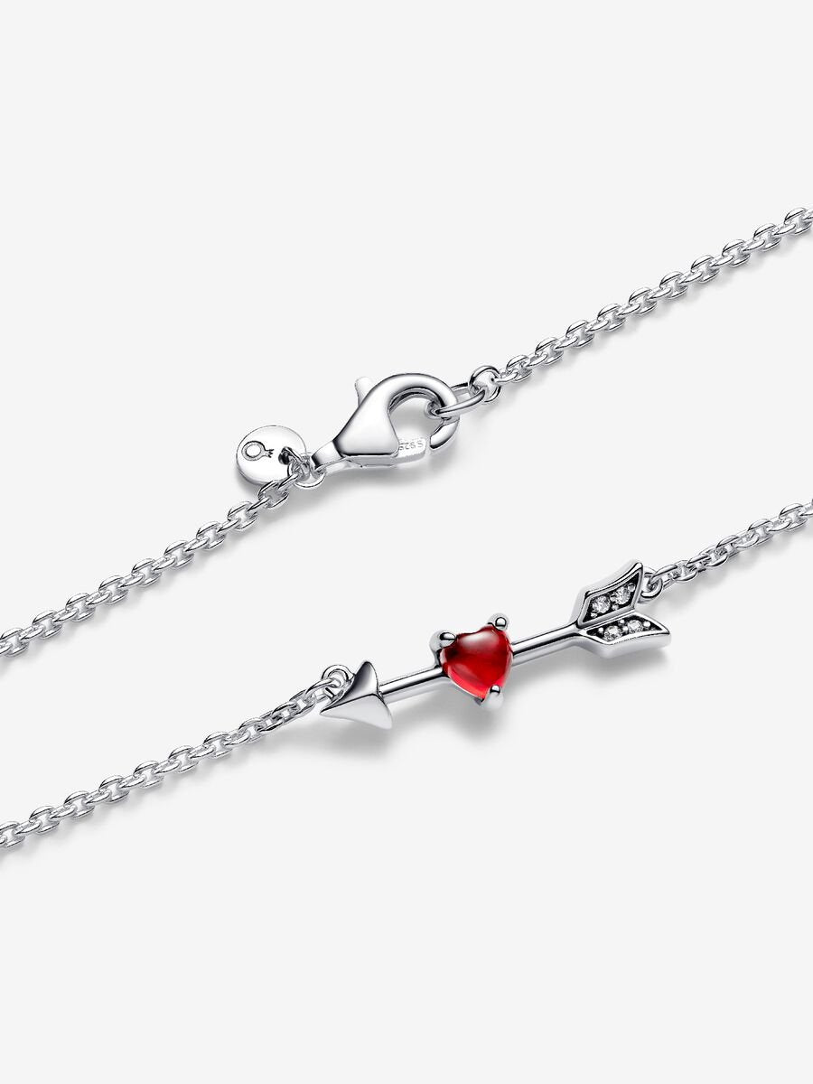 Collier Flèche et cœur en verre de Murano