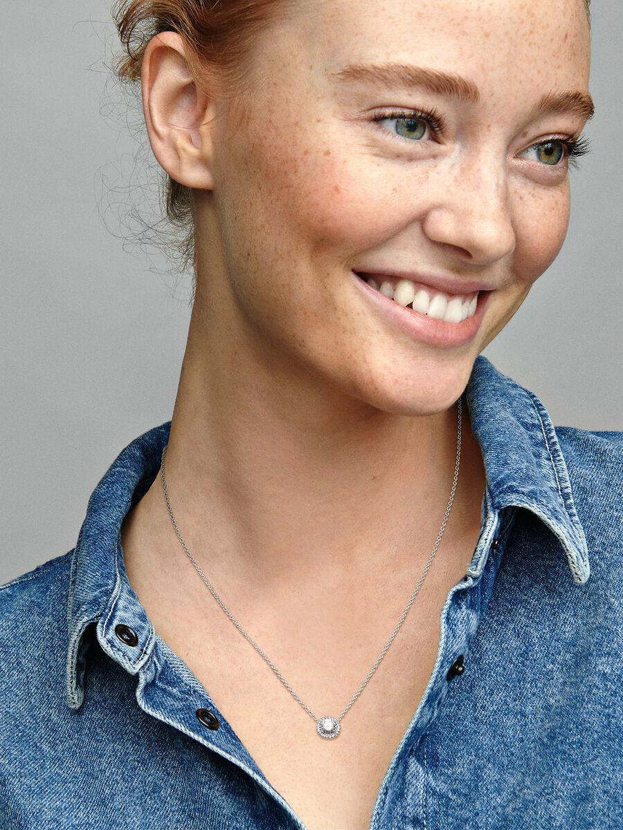Collier Halo scintillant rond