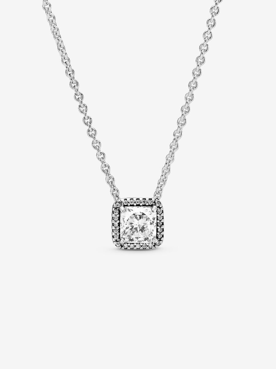Collier Halo carré scintillant