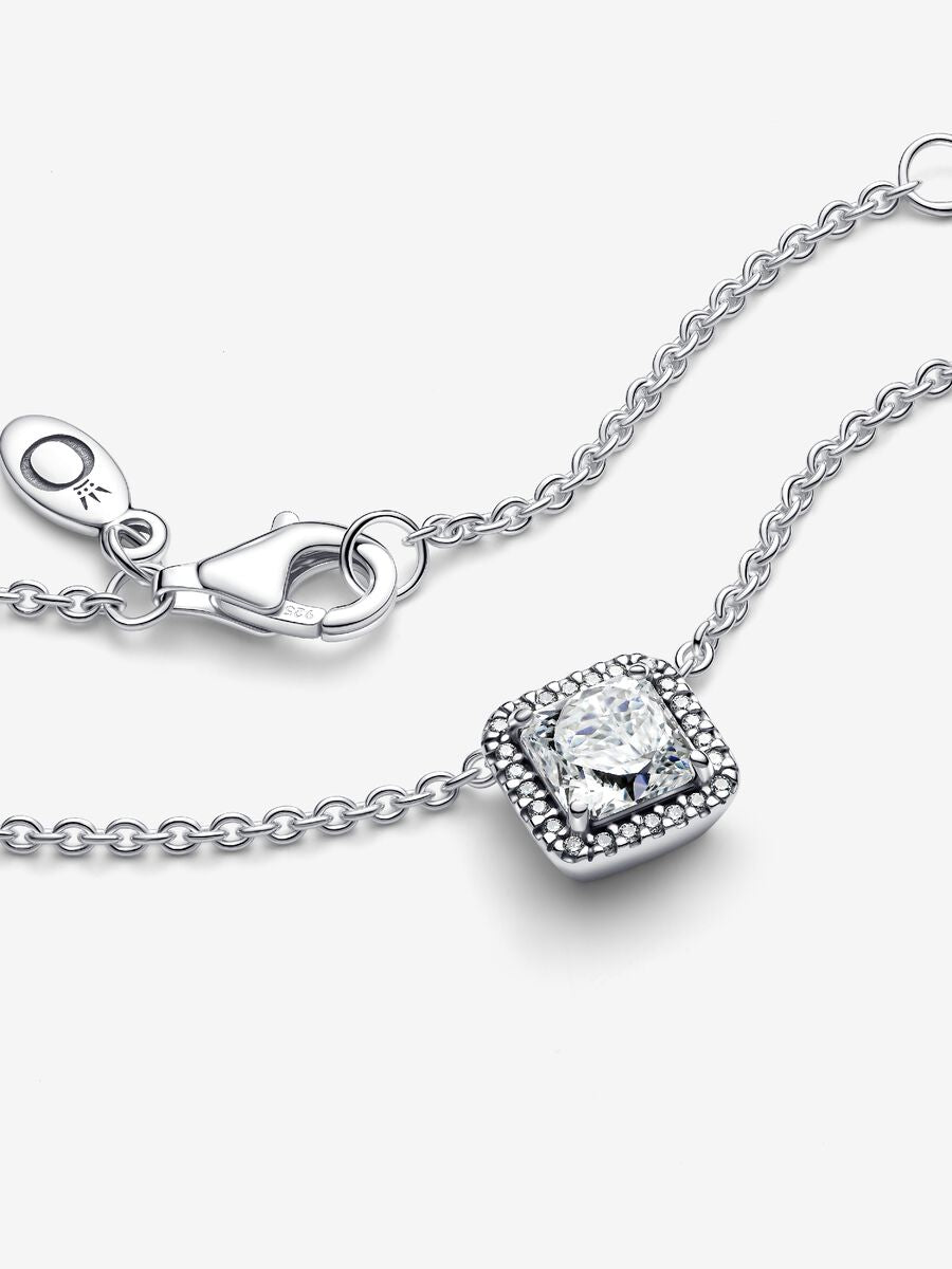 Collier Halo carré scintillant