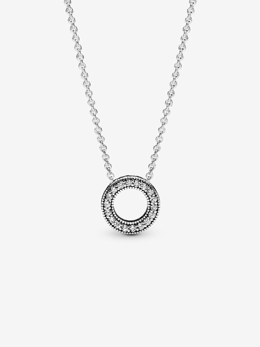 Collier Cercle en pavé avec logo Pandora