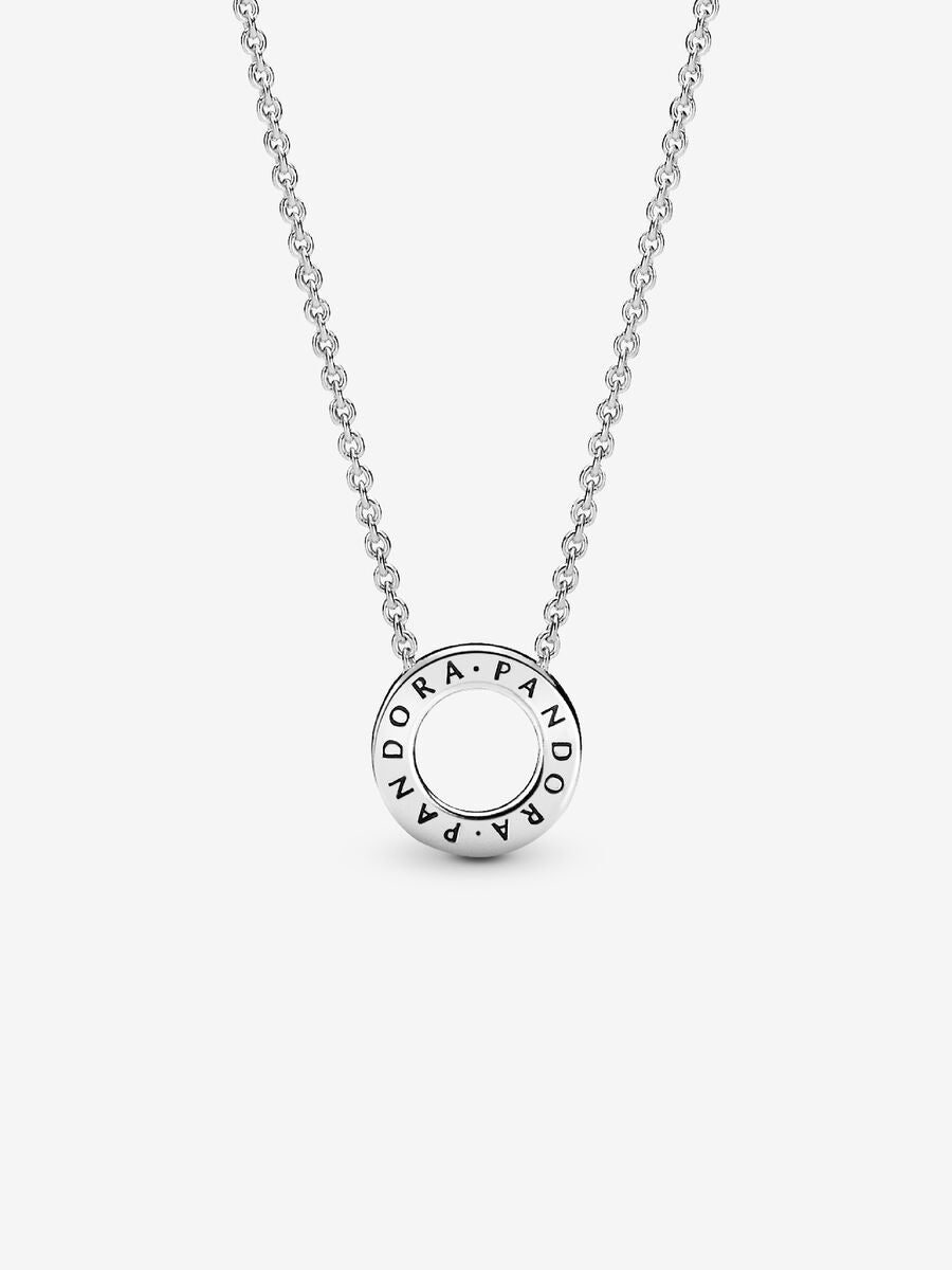 Collier Cercle en pavé avec logo Pandora