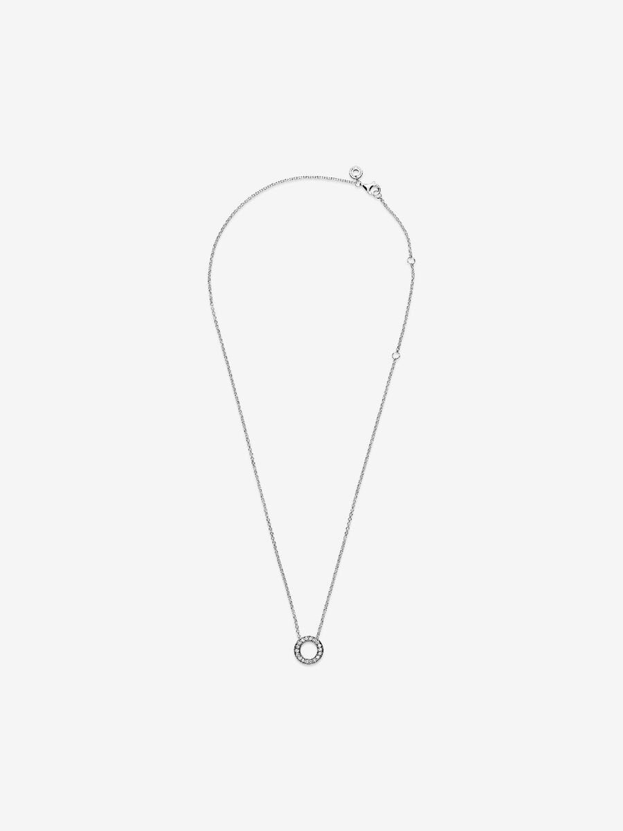 Collier Cercle en pavé avec logo Pandora