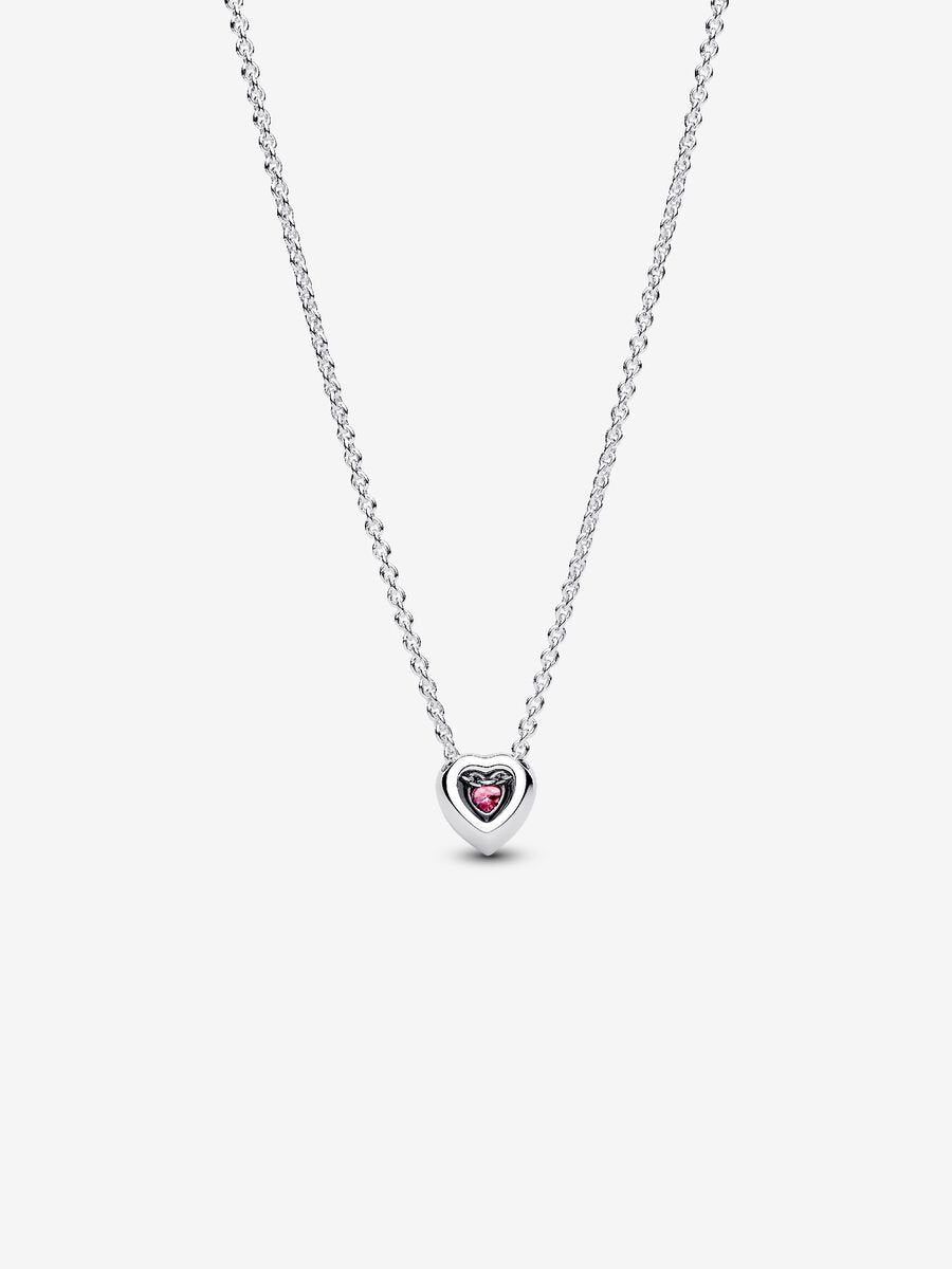 Collier Cœur rose surélevé