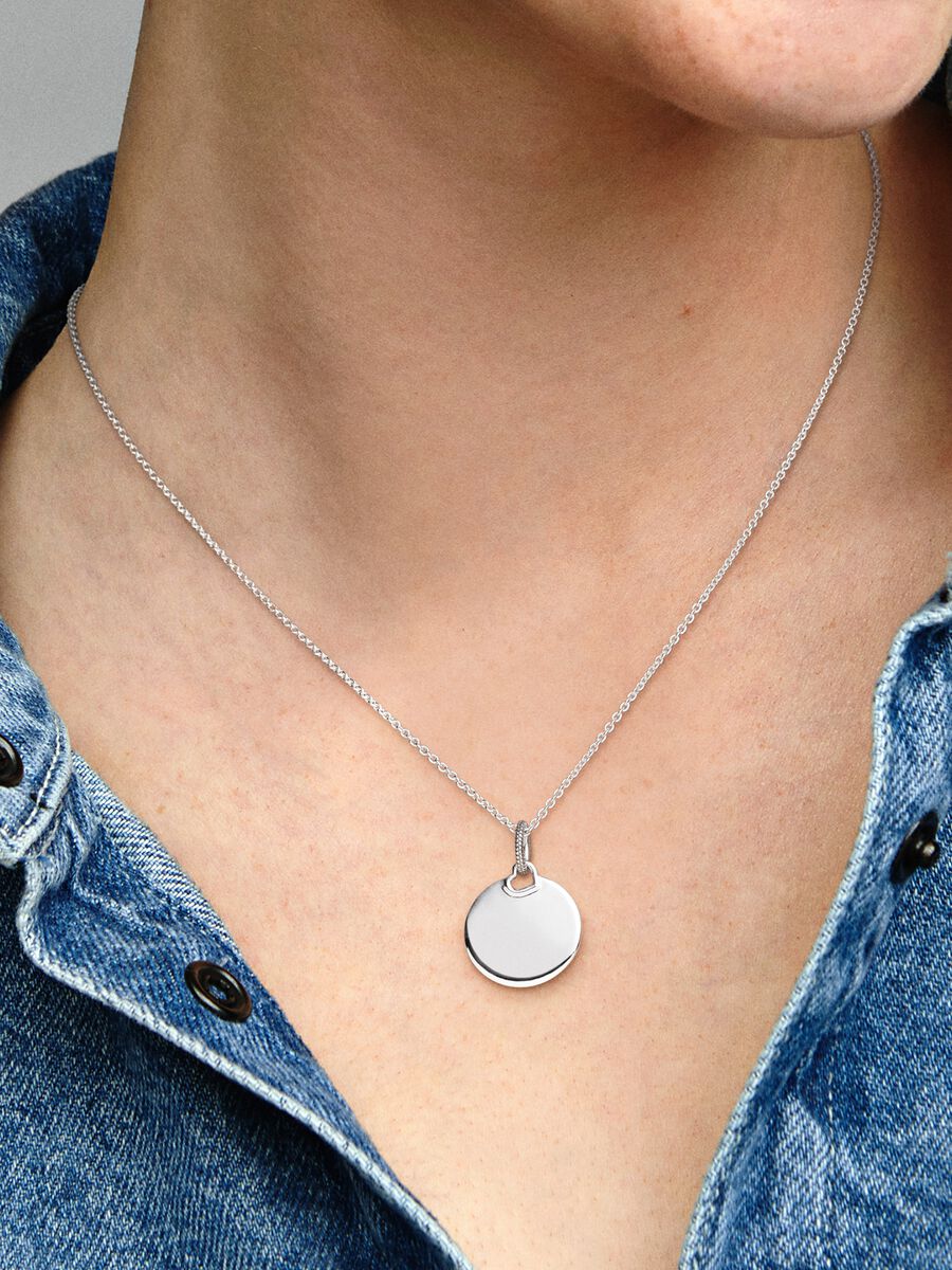 Pendentif Étiquette ronde à graver