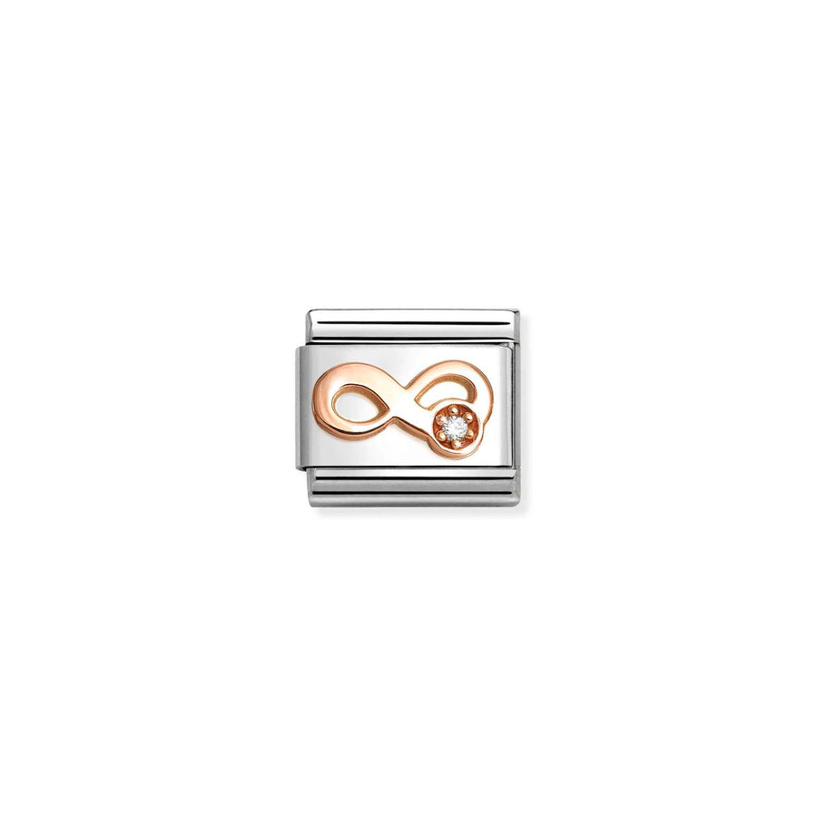 Charm Symbole Cz Infini Blanc - Or Rose 9K