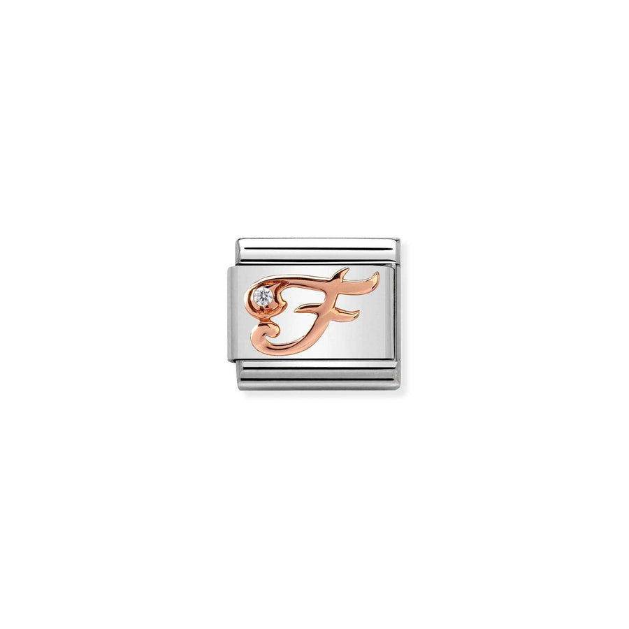 Charm Lettre F - Or Rose 9K