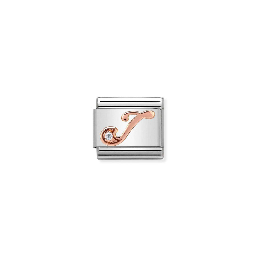Charm Lettre J - Or Rose 9K