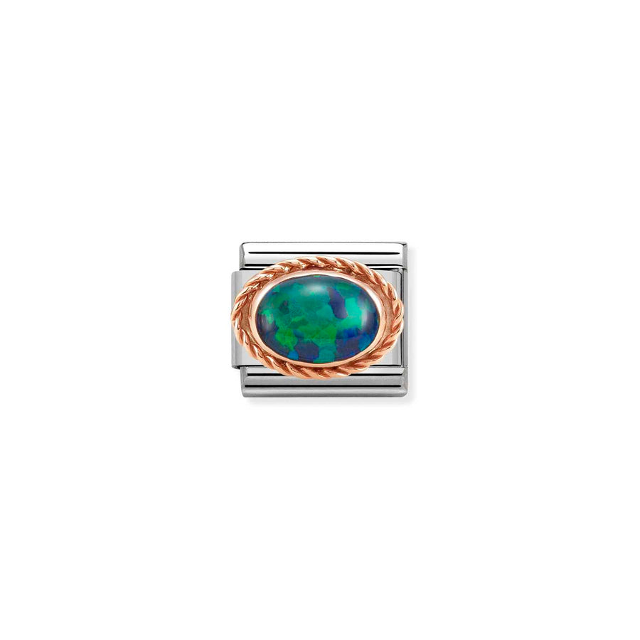 Charm Vert Opal - Or Rose 9K