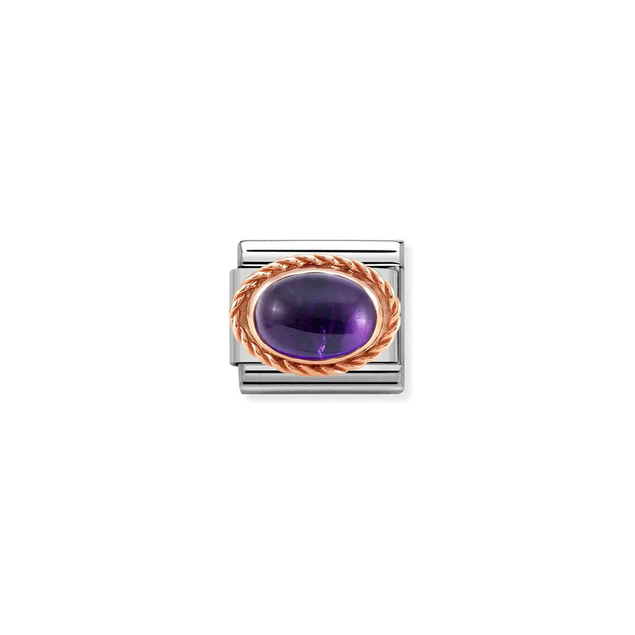 Charm Amethyst - Or Rose 9K