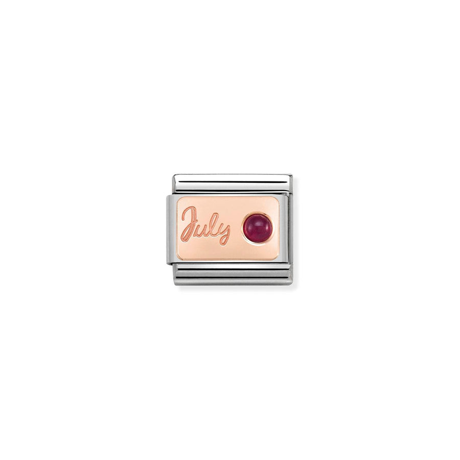 Charm July Ruby - Or Rose 9K