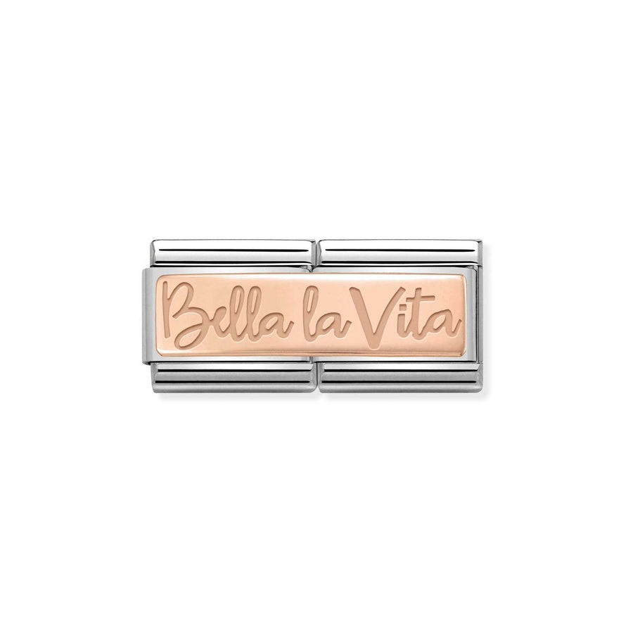 Charm Gravé Custom Bella La Vita - Or Rose 9K