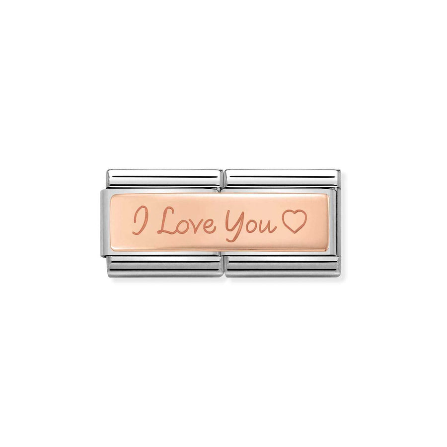Charm Gravé Custom I Amour You - Or Rose 9K