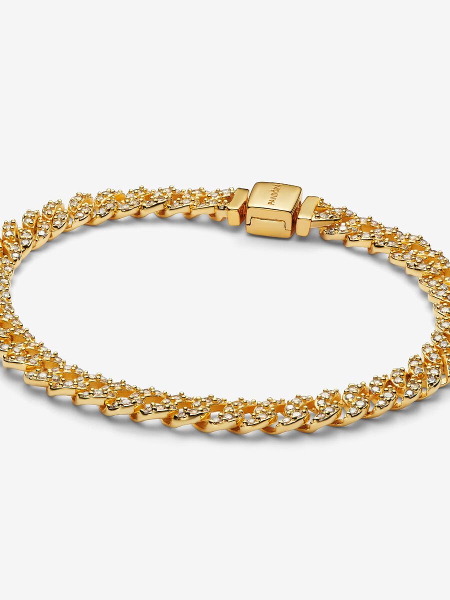 Bracelet à chaîne cubaine pavé
