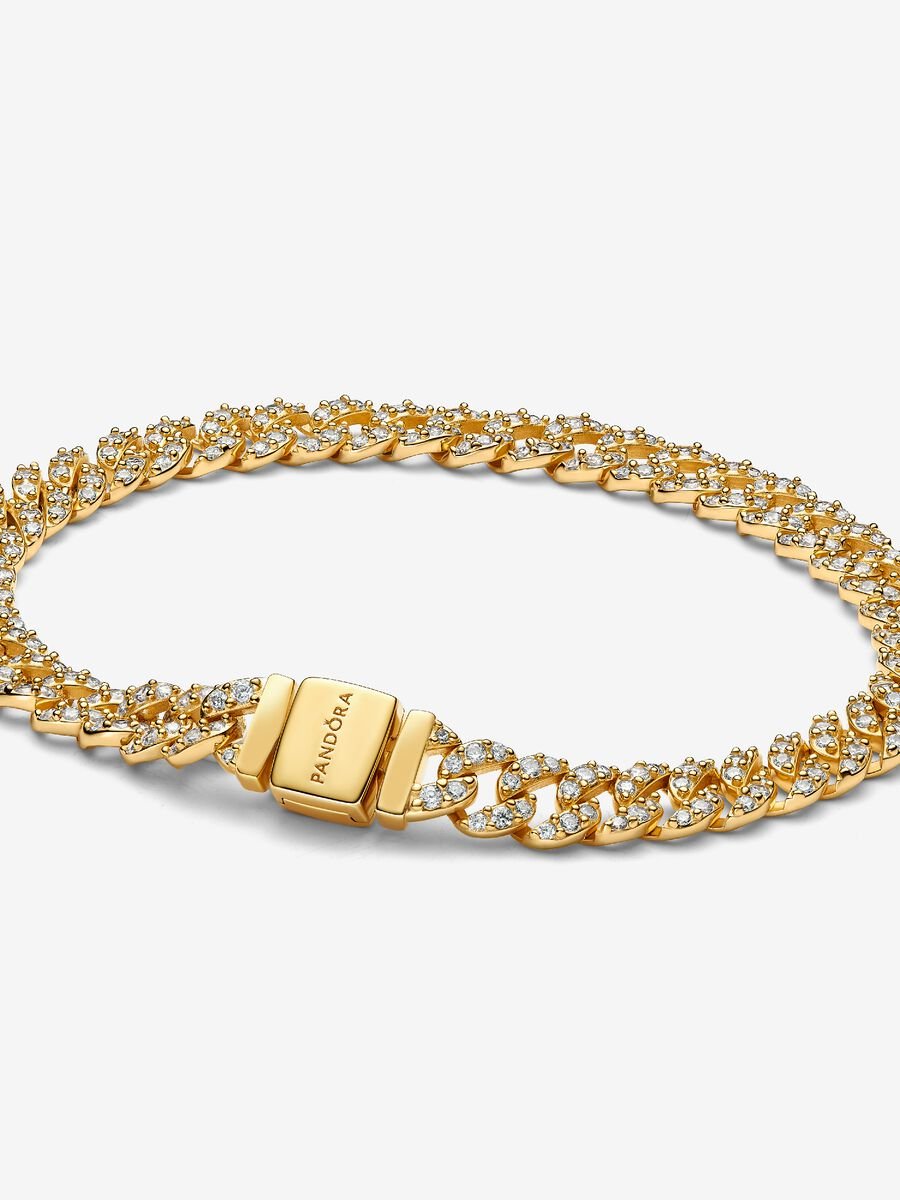 Bracelet à chaîne cubaine pavé