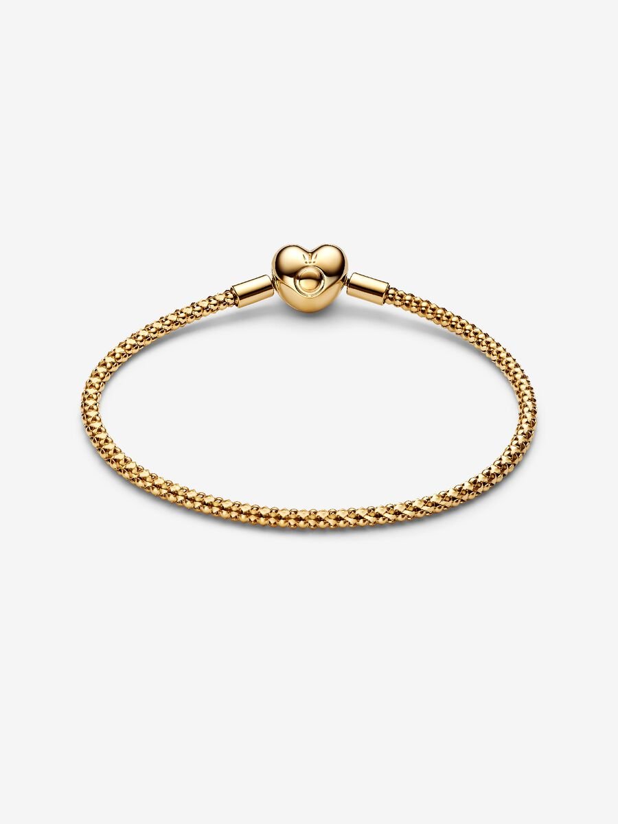 Bracelet à charms en chaîne cloutée avec fermoir cœur