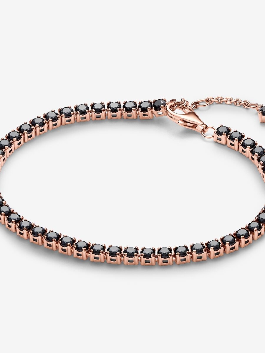 Bracelet de tennis scintillant noir