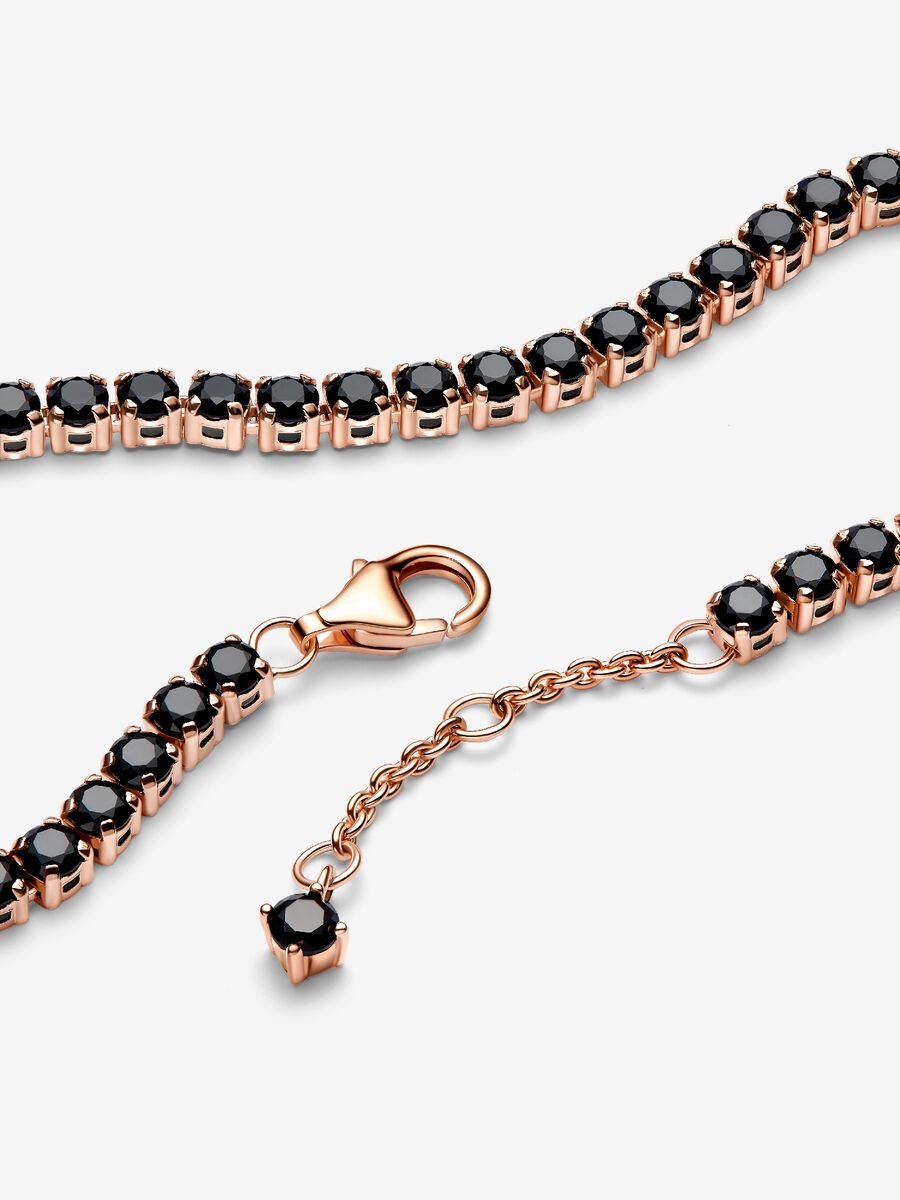 Bracelet de tennis scintillant noir