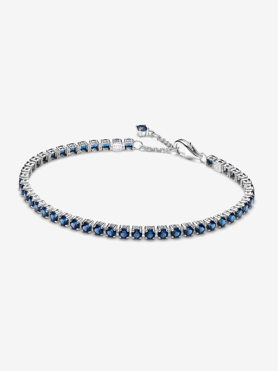 Bracelet tennis bleu scintillant