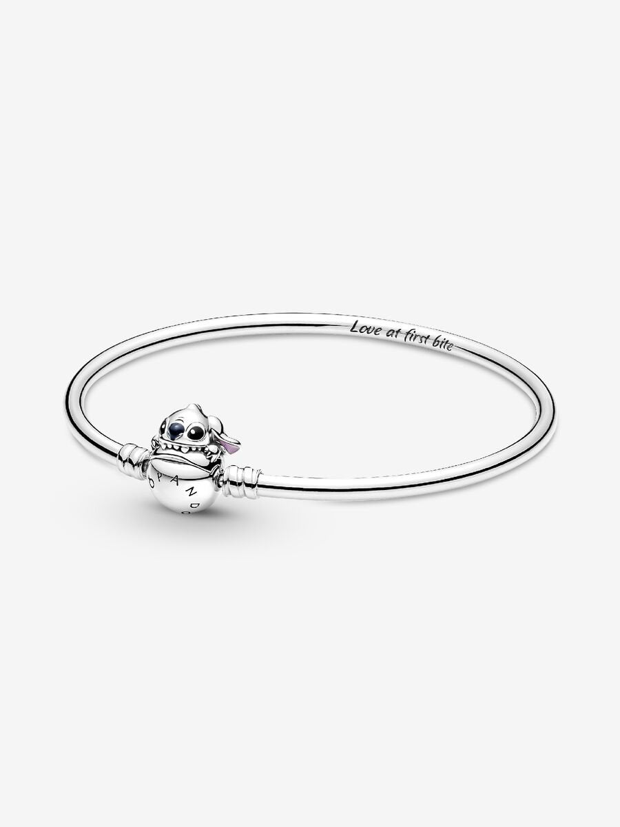 Bracelet rigide à fermoir en forme de Stitch qui mord de Disney Pandora Moments