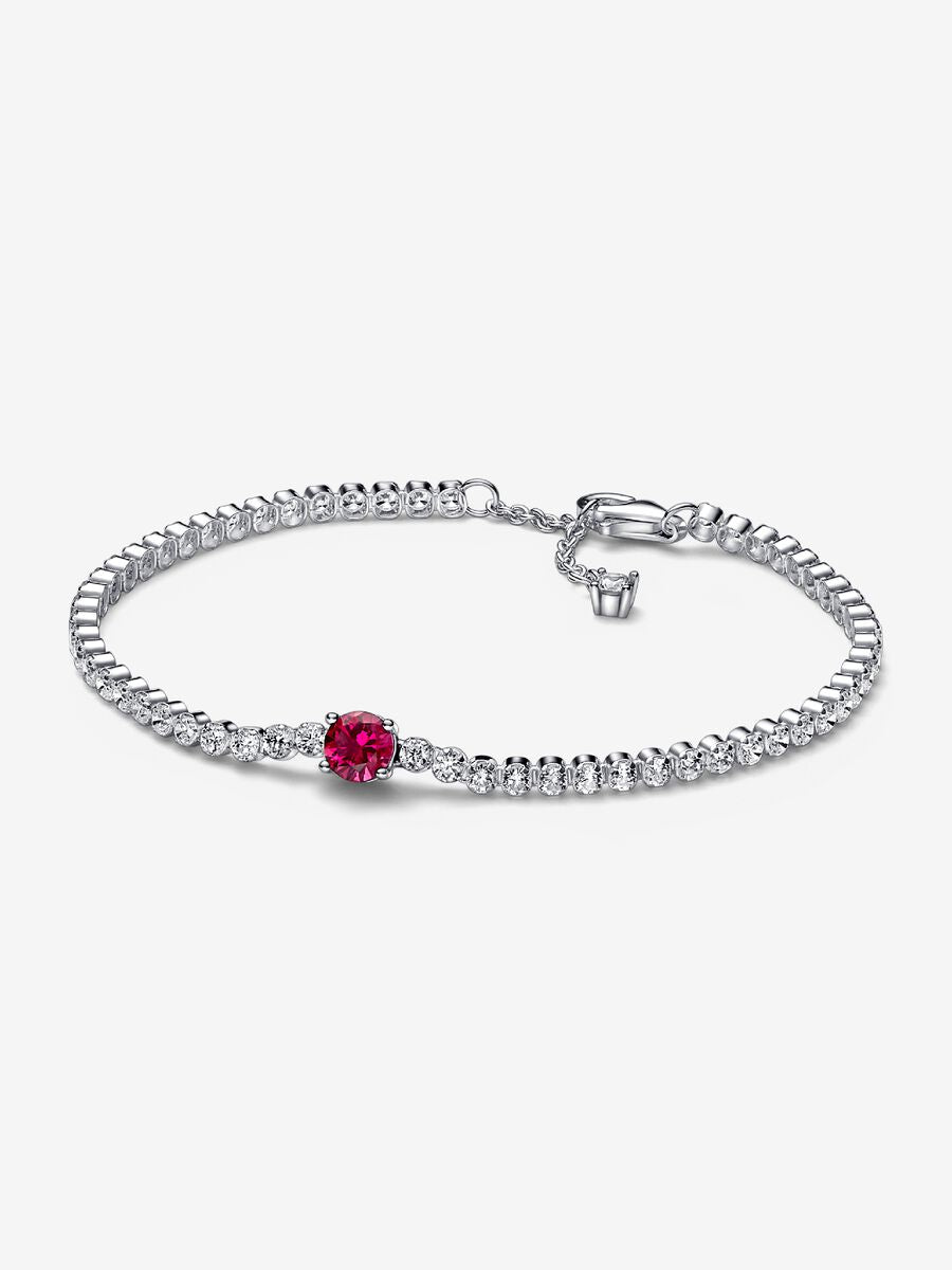 Bracelet tennis scintillant rouge en pavé rond