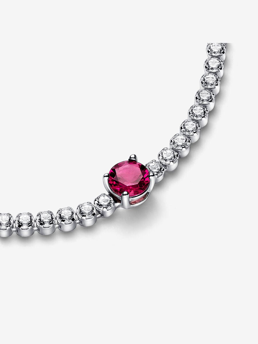 Bracelet tennis scintillant rouge en pavé rond