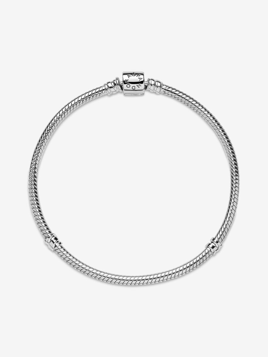 Bracelet à fermoir à barillet et à chaîne serpentine Pandora Moments