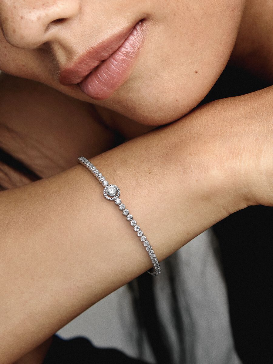 Bracelet tennis Halo scintillant