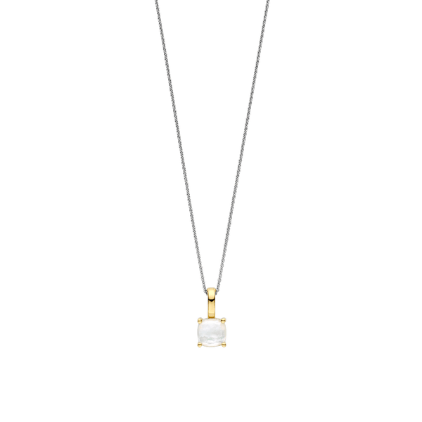 Pendentif Ti Sento en nacre — Collier avec pendentif carré en nacre 11 mm