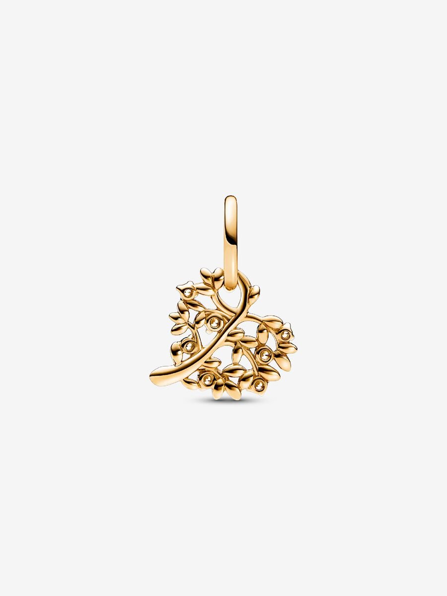 Charm-pendentif Cœur scintillant et arbre généalogique