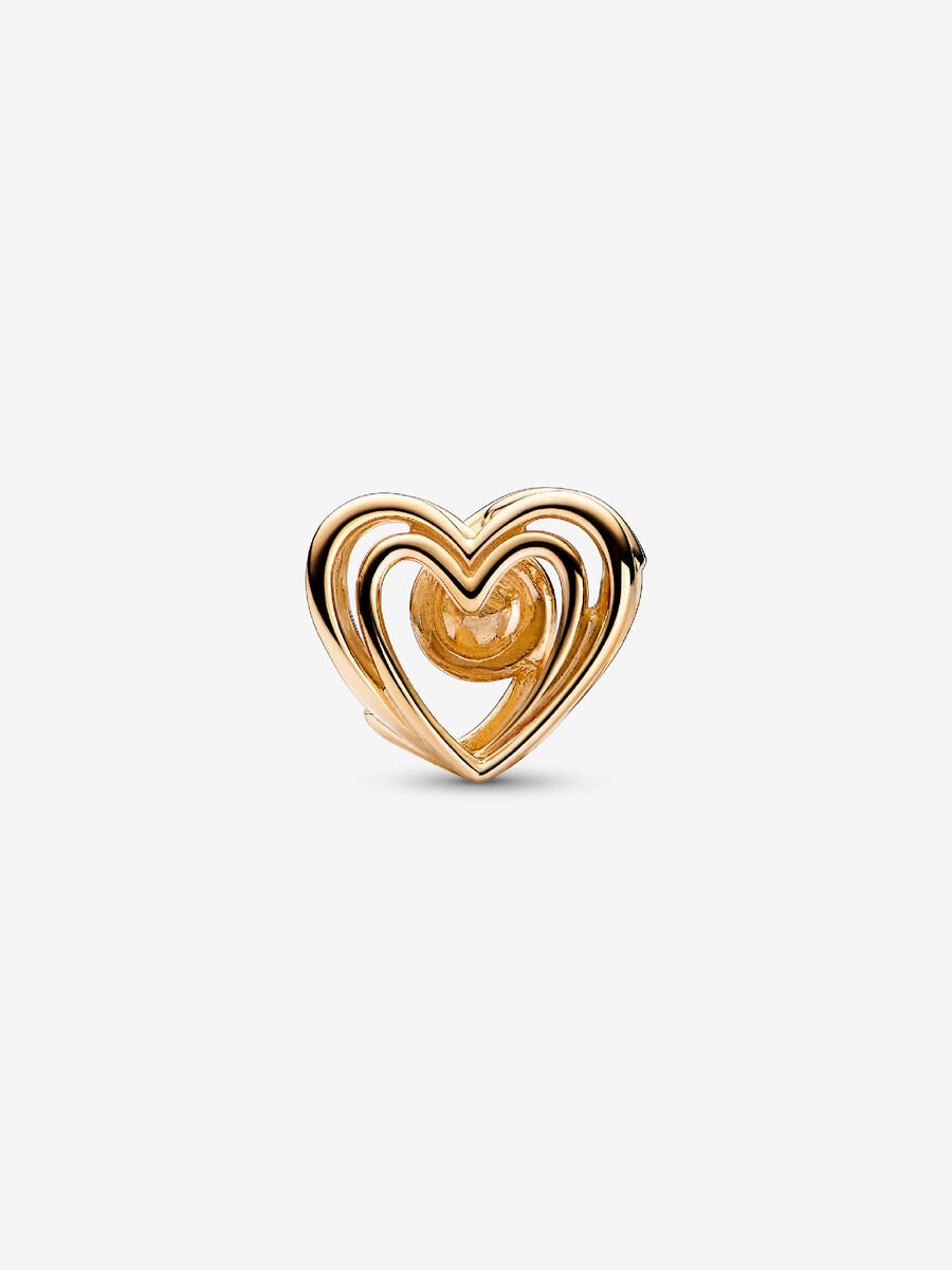 Charm Cœur tourbillonnant ajouré et perle de culture d’eau douce traitée