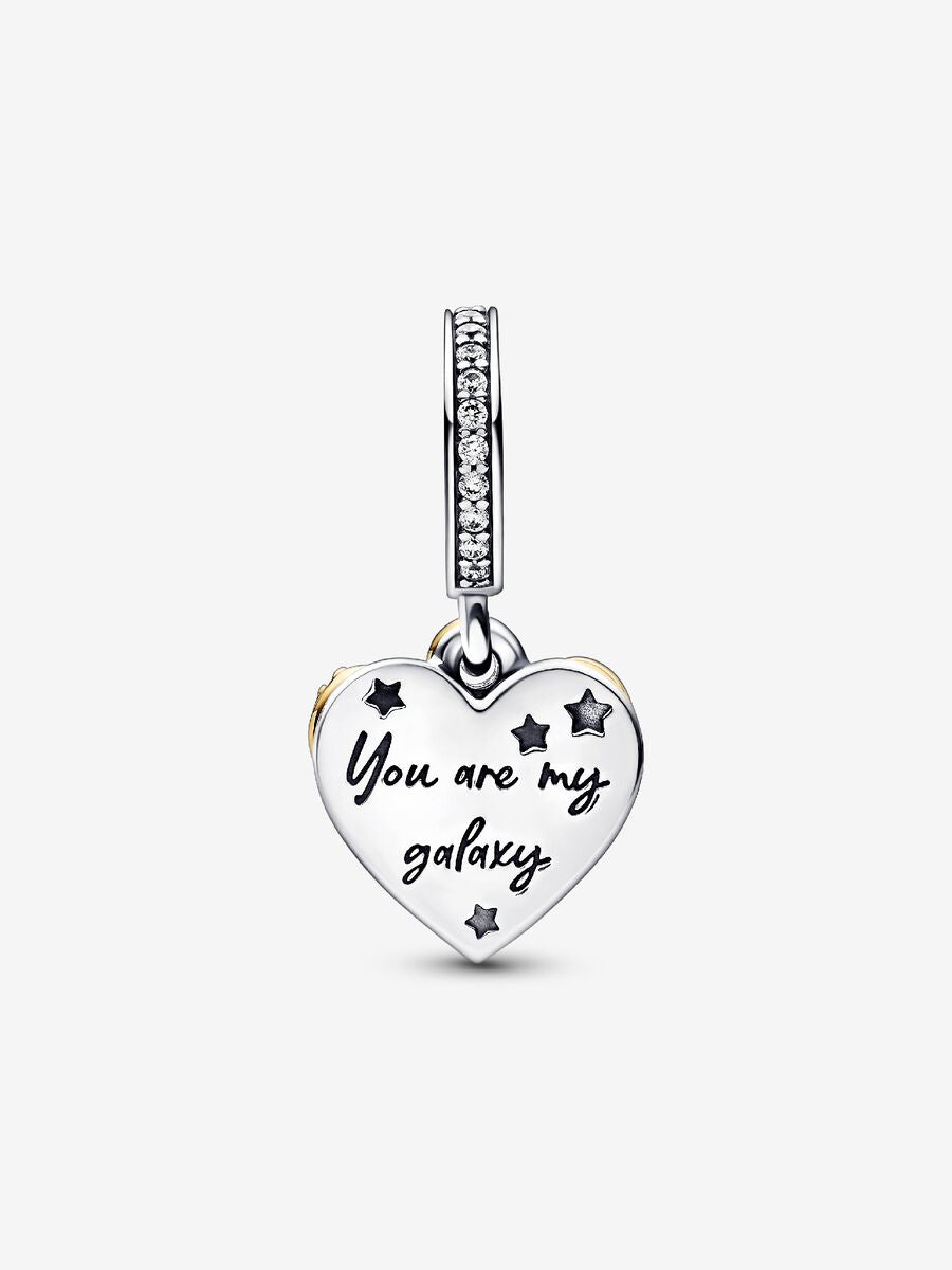 Charm-pendentif double Cœurs étoile filante