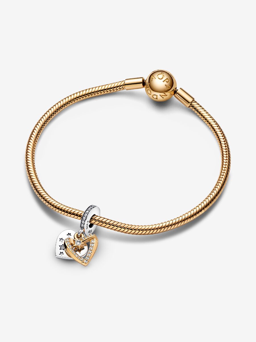Charm-pendentif double Cœurs étoile filante