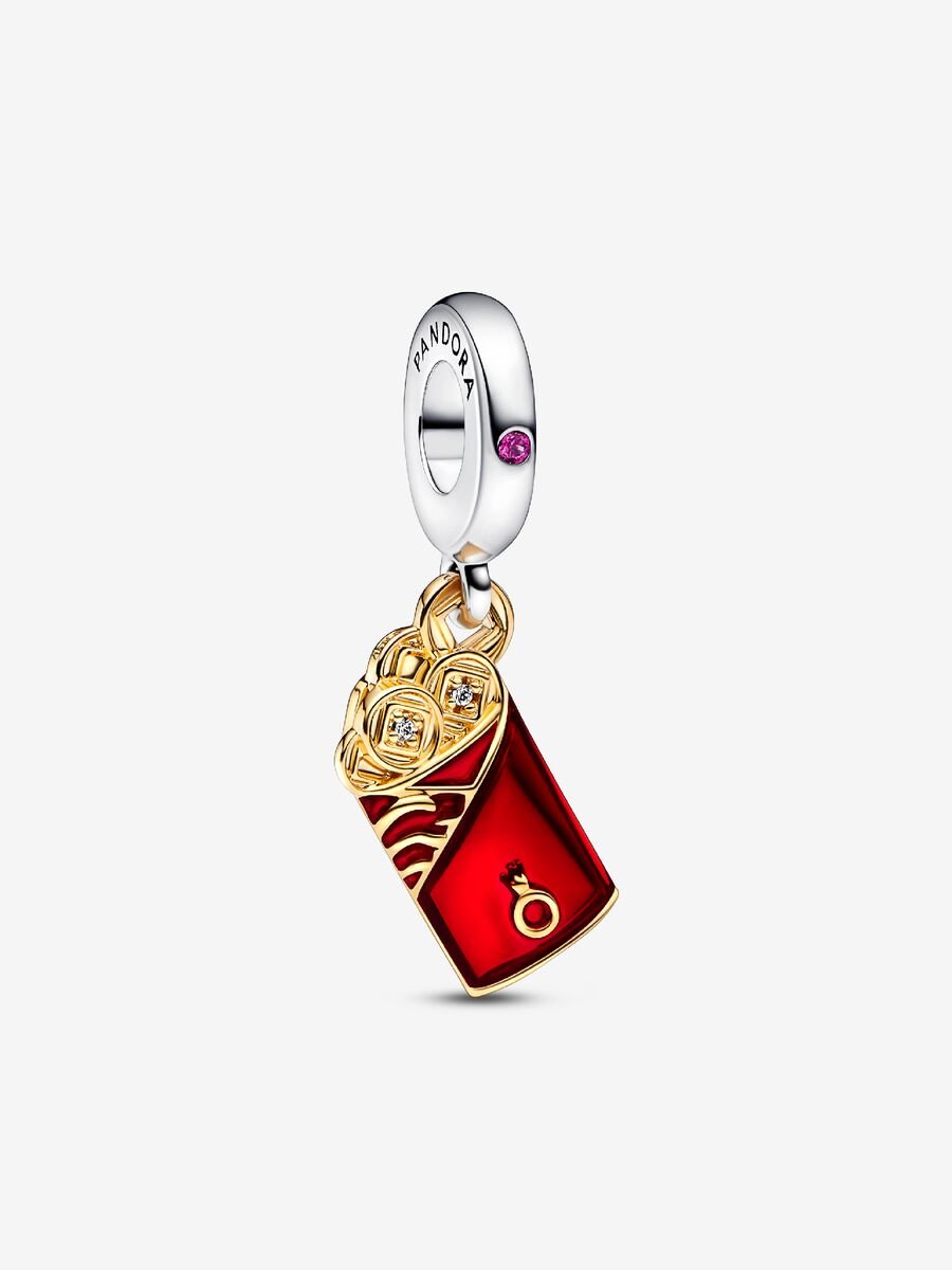 Charm-pendentif Enveloppe rouge deux-tons