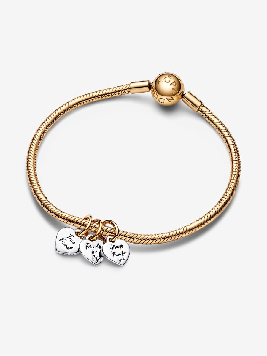 Charm-pendentif triple deux-tons Amitié séparable