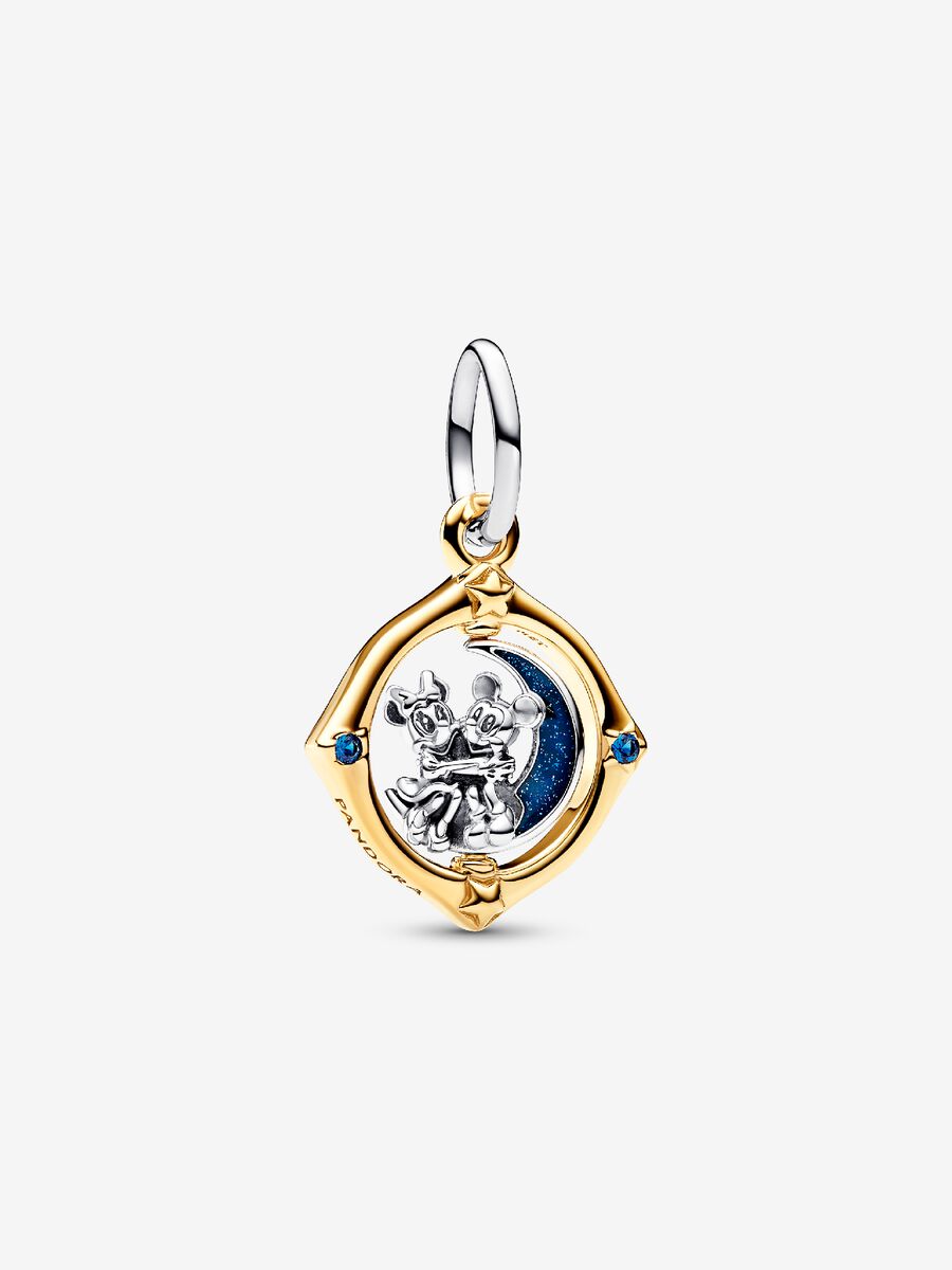 Charm-pendentif deux-tons Lune tournoyante Mickey Mouse et Minnie Mouse de Disney