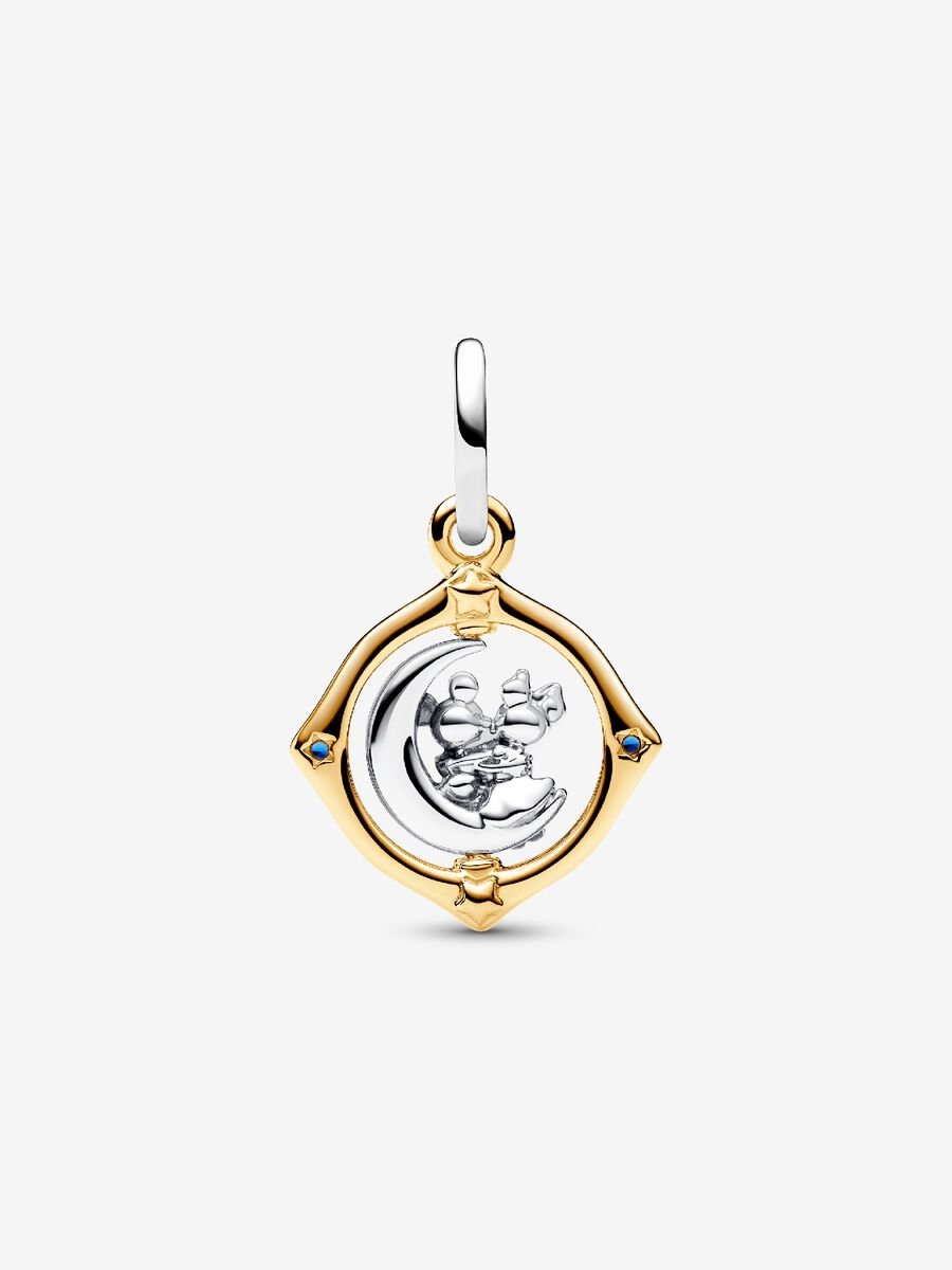 Charm-pendentif deux-tons Lune tournoyante Mickey Mouse et Minnie Mouse de Disney