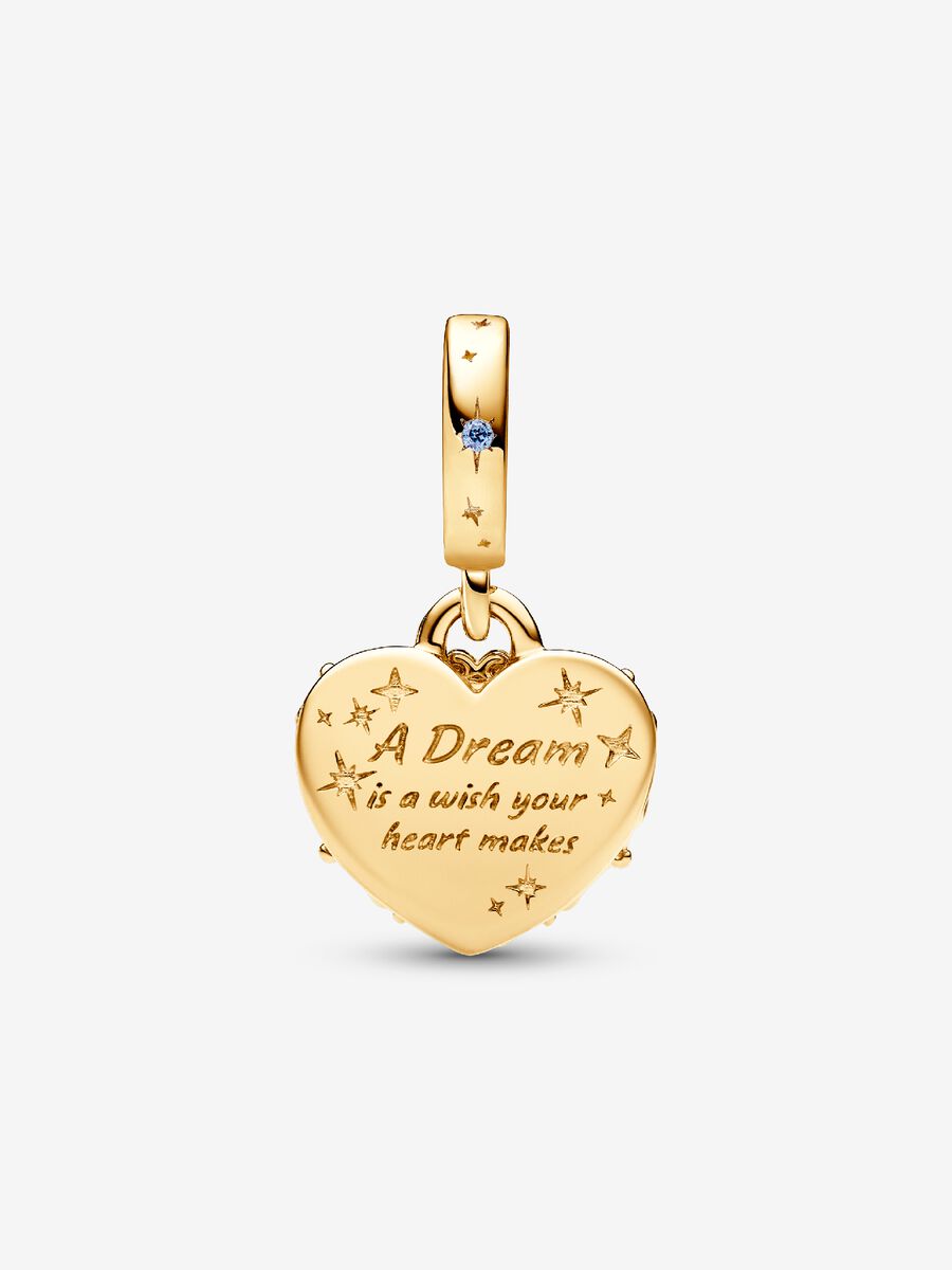 Charm-pendentif double Cœur et carrosse de Cendrillon de Disney