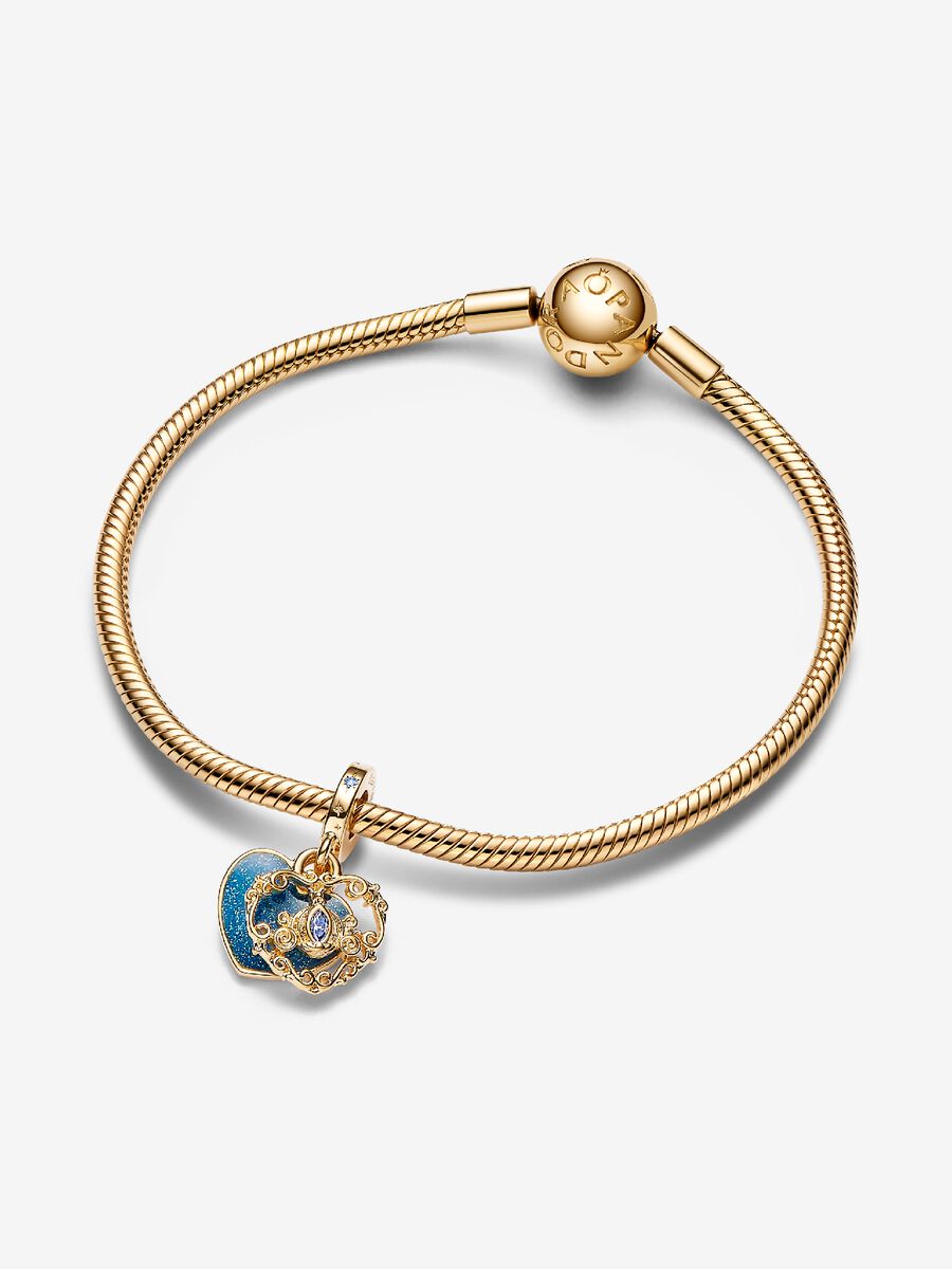 Charm-pendentif double Cœur et carrosse de Cendrillon de Disney