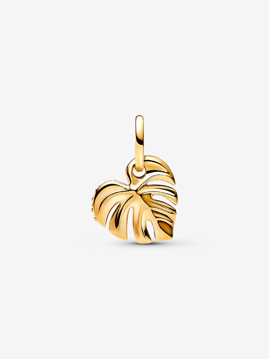 Charm-pendentif Feuille de monstera scintillante