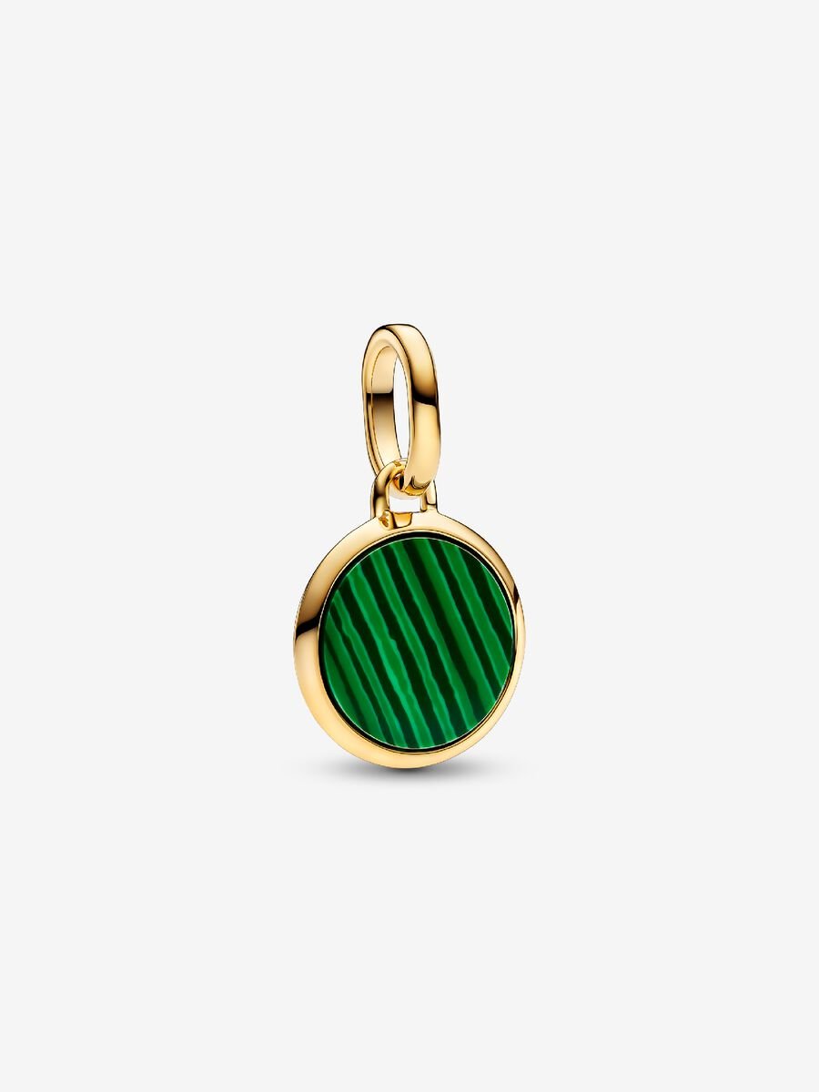 Mini charm médaillon vert à graver