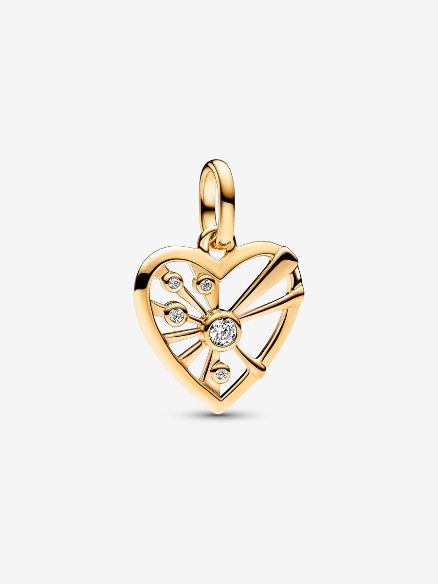 Charm médaillon Cœur et rayons
