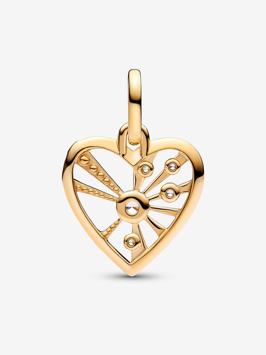 Charm médaillon Cœur et rayons
