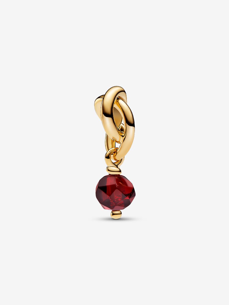Janvier Charm-pendentif Cercle éternel rouge