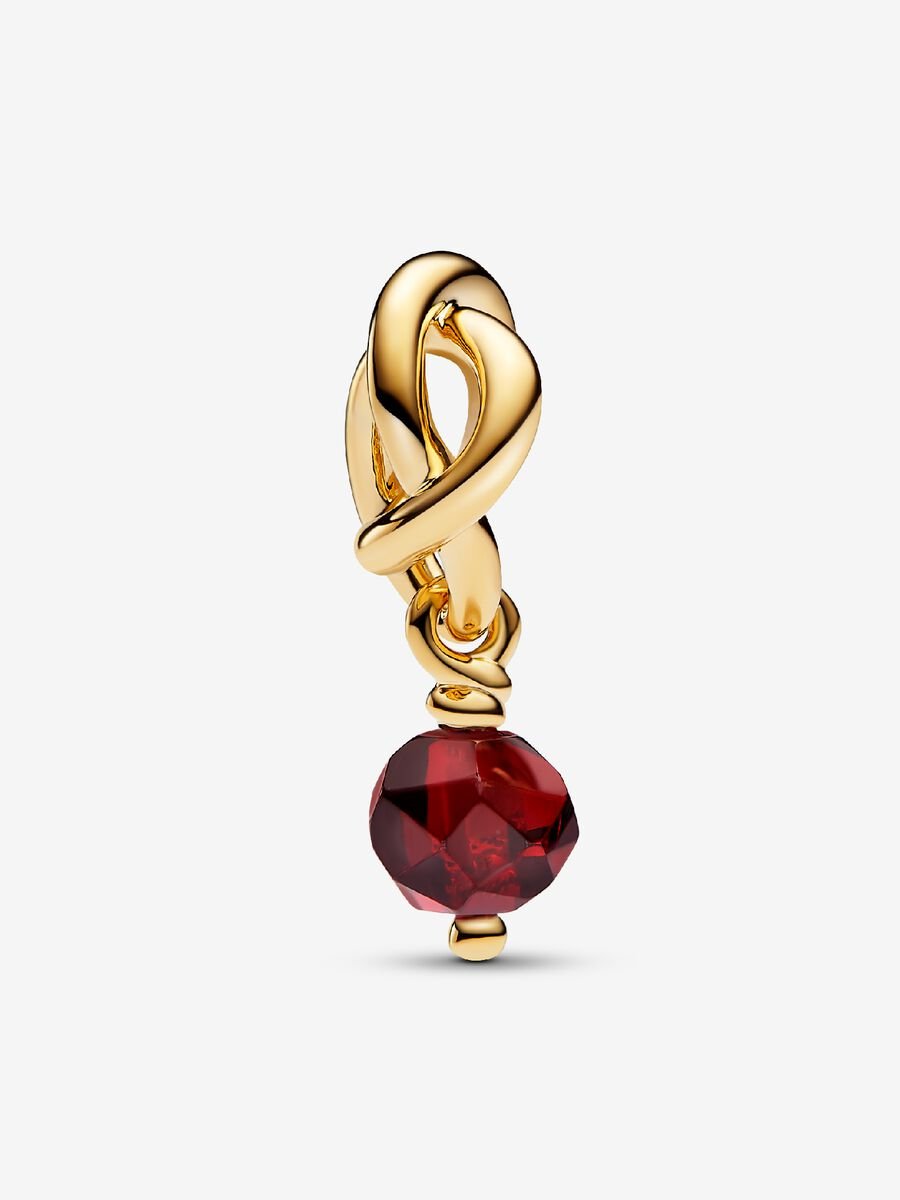 Janvier Charm-pendentif Cercle éternel rouge