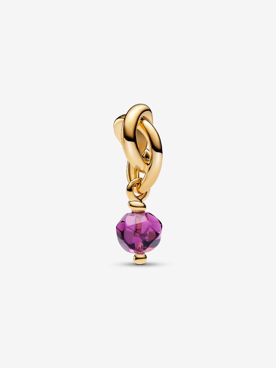 Février Charm-pendentif Cercle éternel mauve