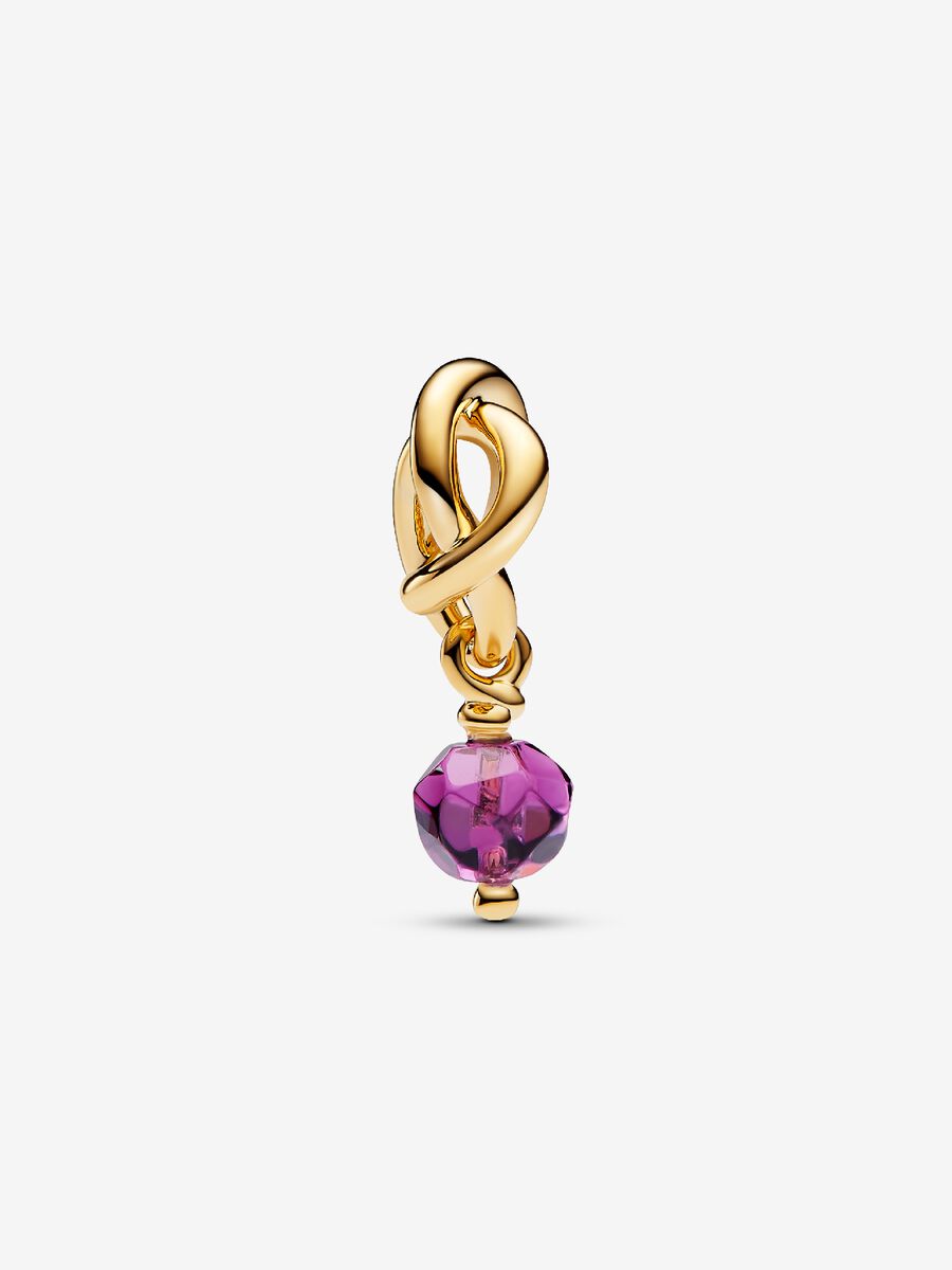 Février Charm-pendentif Cercle éternel mauve