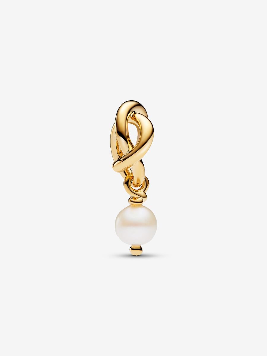 Juin Charm-pendentif Cercle perle de culture d’eau douce traitée