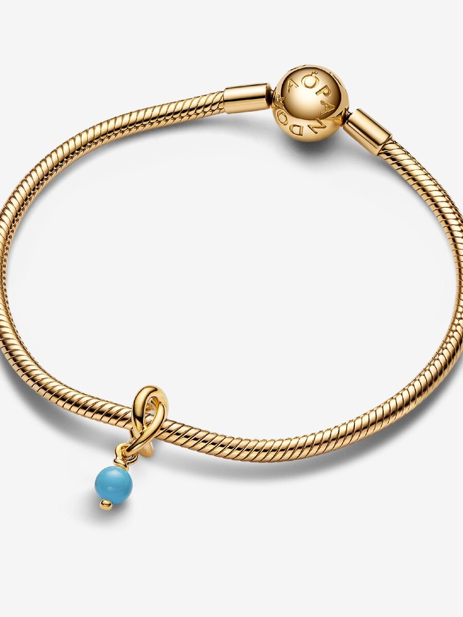 Décembre Charm-pendentif Cercle éternel bleu turquoise