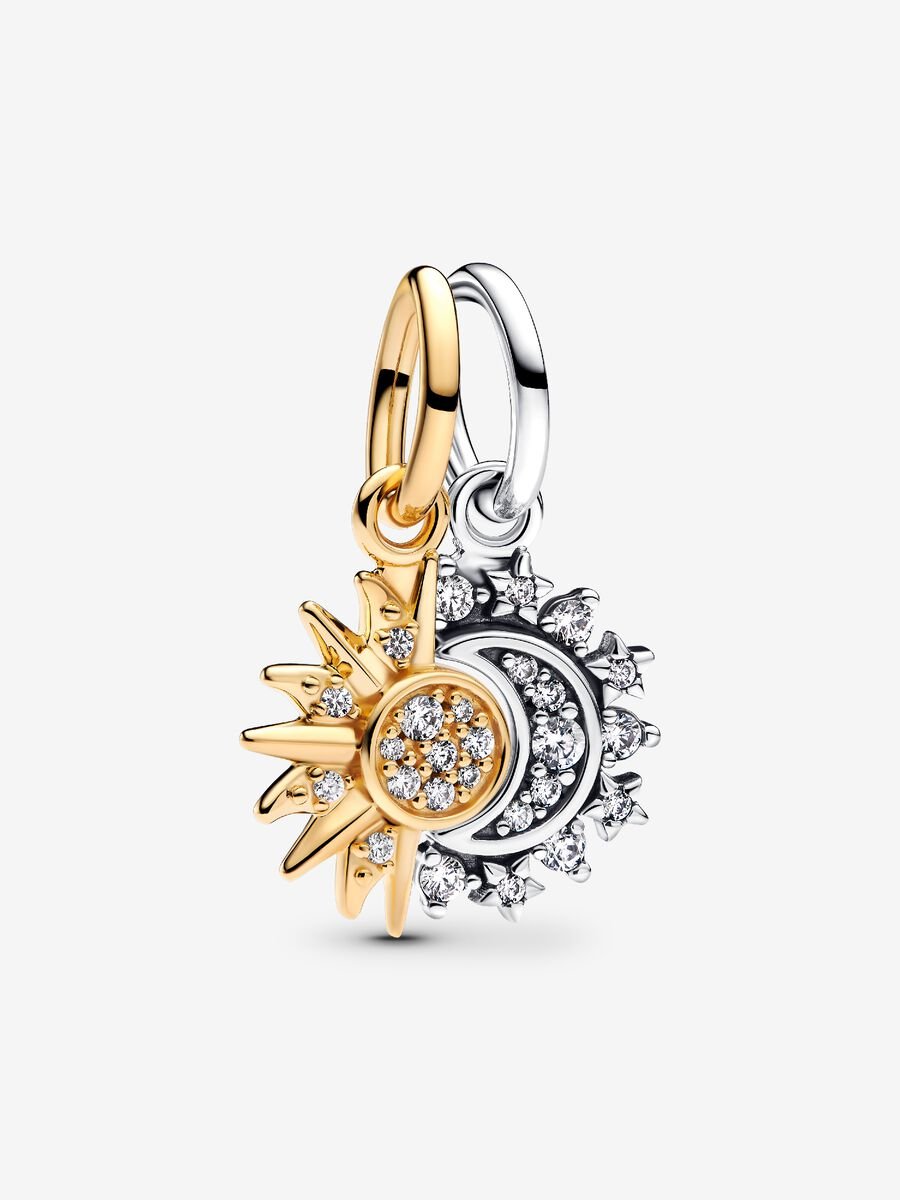 Charm-pendentif séparable Soleil et lune